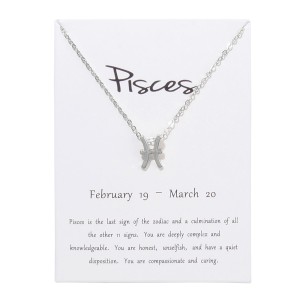 Constellations Necklace Pendant Pisces Silver