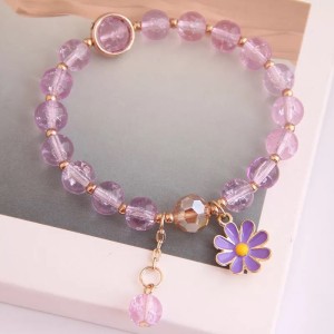 Crystal Daisy Female Jewelry Flower Bracelet Purple