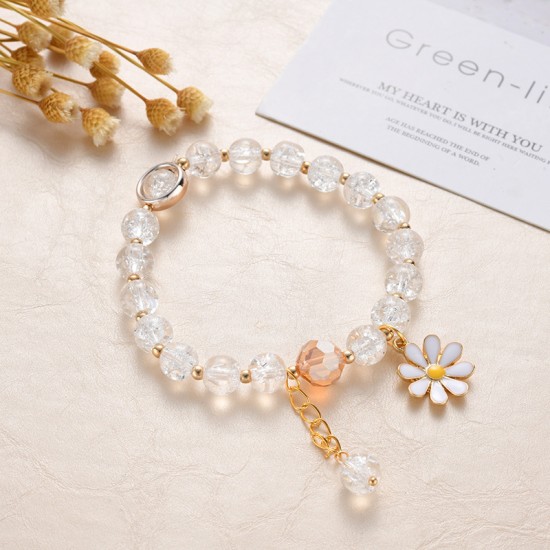Crystal Daisy Female Jewelry Flower Bracelet Transparent Crystal Daisy Female Jewelry Flower Bracelet Transparent
