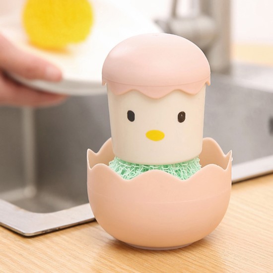 Egg Dish Washing Kitchen Cleaning Sponge Brush - Pink Egg Dish Washing Kitchen Cleaning Sponge Brush - Pink