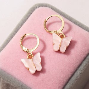Fashion Acrylic Butterfly Earrings Small Pink