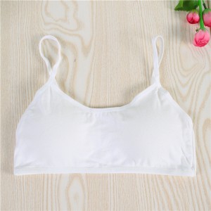 Girls Bra Straps Pure Cotton Vests - White