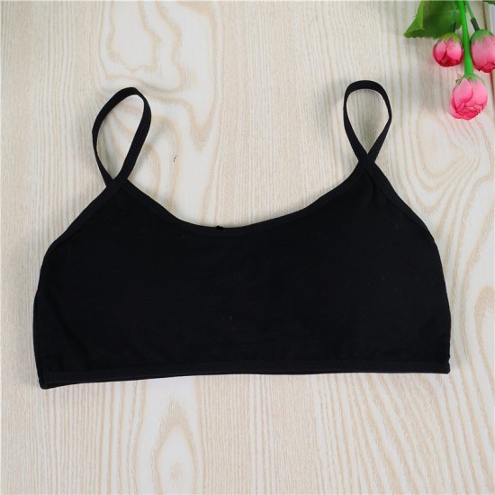 Girls Bra Straps Pure Cotton Vests Peach - Black Girls Bra Straps Pure Cotton Vests Peach - Black