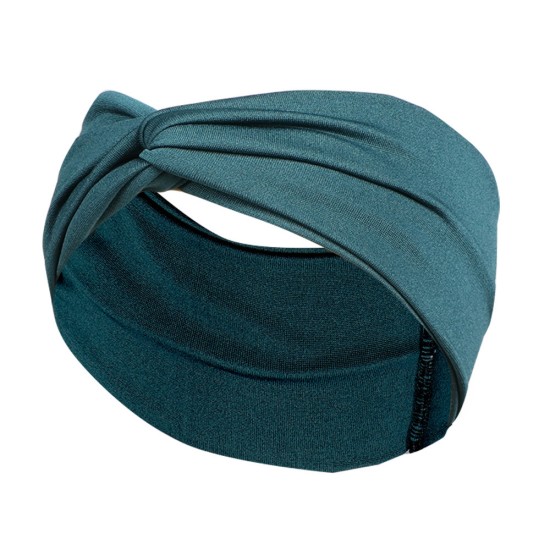 Hair Bands for Girls Cross Turban Plain For Yoga Workout - Dark Green Hair Bands for Girls Cross Turban Plain For Yoga Workout - Dark Green