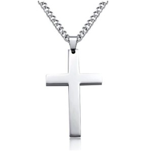 Jewelry Cross Necklace Chain for Men Women Stainless Steel Sliver