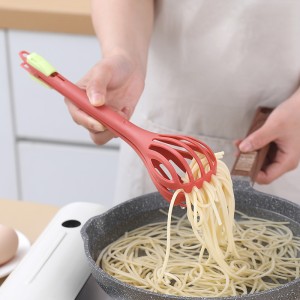 Kitchen Gadgets 2 in 1 Egg Whisk Spaghetti Spoon - Red
