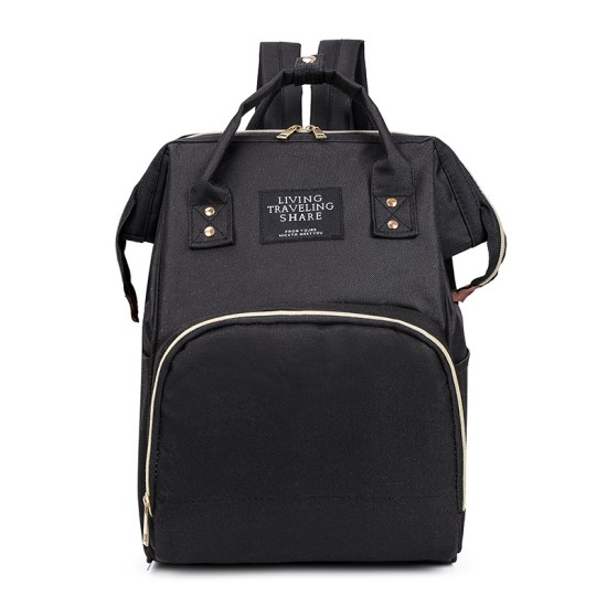 Mommy Baby Diaper Bag - Large Capacity Trendy Nylon Waterproof New Born Fashion Backpack Handbag Multi Functional Outing Bag - Black Mommy Baby Diaper Bag - Large Capacity Trendy Nylon Waterproof New Born Fashion Backpack Handbag Multi Functional Outing Bag - Black