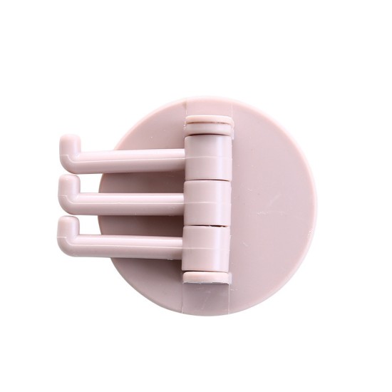 Multi Functional 3 Branch Rotating Wall Hook - light pink Multi Functional 3 Branch Rotating Wall Hook - light pink