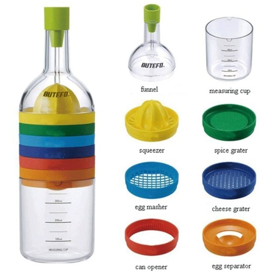 Multi Functional 8 in 1 Kitchen Tool Set - Multicolor