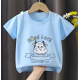 New Born Loose Printed Short Sleeves Boys And Girls O-neck T-shirt Casual kids Clothes Blue New Born Loose Printed Short Sleeves Boys And Girls O-neck T-shirt Casual kids Clothes Blue