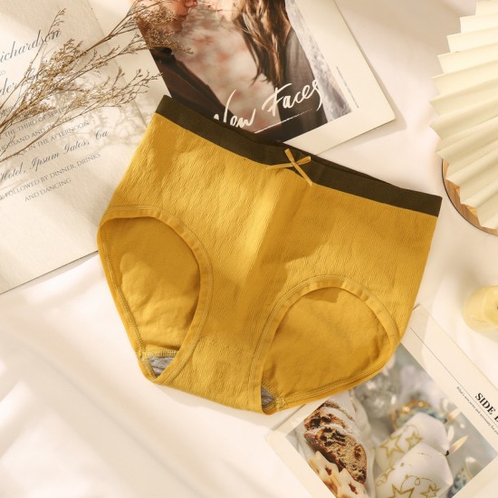 New Color Contrast Women Triangle Underwear Traceless - Yellow