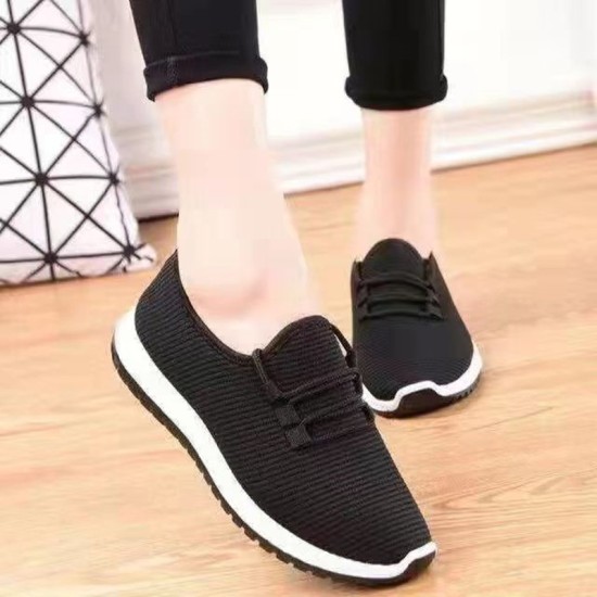 Mesh Lace-Up Sneakers for Women Lightweight Breathable Non-Slip Soft And Comfortable Shoes For Walking Running Jogging Exercise Gym and Outdoor Office Casual Shoes - Black