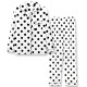 2Pcs Polka Printed Pajama Set - Solid Color Round Collar Neck Long Sleeves With Trouser Sleepwear For Women Nightwear - White Black
