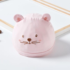 Newborn Baby Embroidery Fetal Winter  Cap - pink