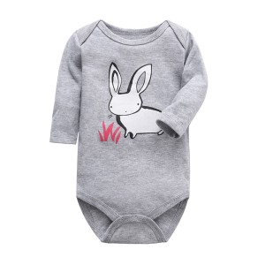 Newborn Long Sleeved Jumpsuit Romper - gray