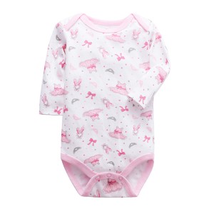Newborn Long Sleeved Jumpsuit Romper - pink