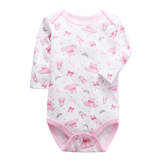 Newborn Long Sleeved Jumpsuit Romper - pink
