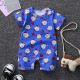Newborn Pajamas Pure Cotton Short-Sleeved Baby Jumpsuit - blue