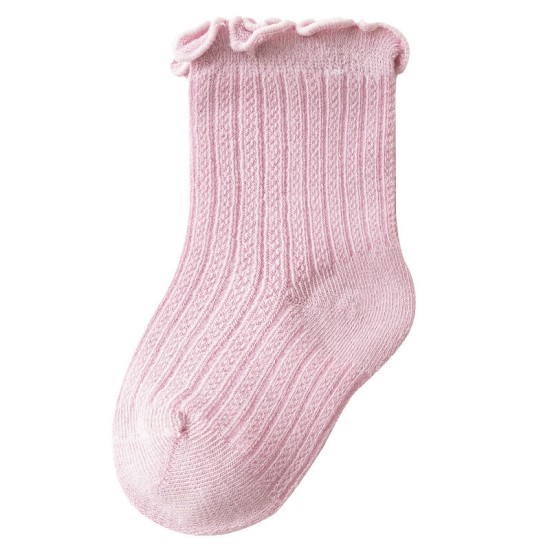 Newborn Thin  Mesh Breathable Combed Cotton  Lace Socks - pink