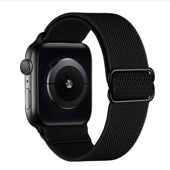 Nylon Loop Strap For Apple Watch Band Smartwatch Belt Black