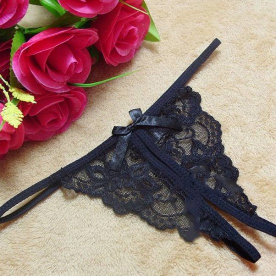 Open Lace Transparent Women Panty - Black Open Lace Transparent Women Panty - Black
