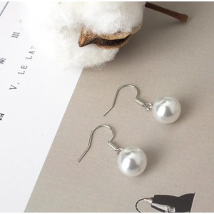 Pearl Female Earrings Temperament Ear Hook Fashion Silver