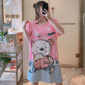 Printed Nightwear For Women Sleepwear Pink