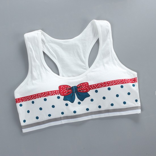Puberty Girls Underwear Cotton Training Bra - White