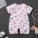 Pure Cotton Short-Sleeved Newborn Baby Jumpsuit - pink