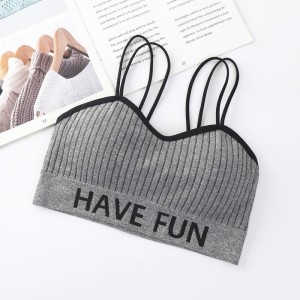 Seamless Girl Sling Beauty Back Wrap Chest Ladies Vest Bra - Gray