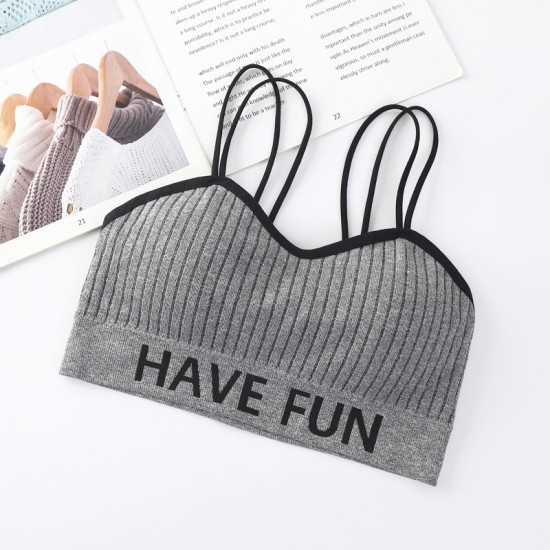 Seamless Girl Sling Beauty Back Wrap Chest Ladies Vest Bra - Gray Seamless Girl Sling Beauty Back Wrap Chest Ladies Vest Bra - Gray