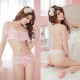 See Through Hollow Lace Women Lingerie Set Pink See Through Hollow Lace Women Lingerie Set Pink