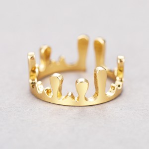 Simple Crown Irregular Rings For Men And Women Trendy Hip Hop Golden