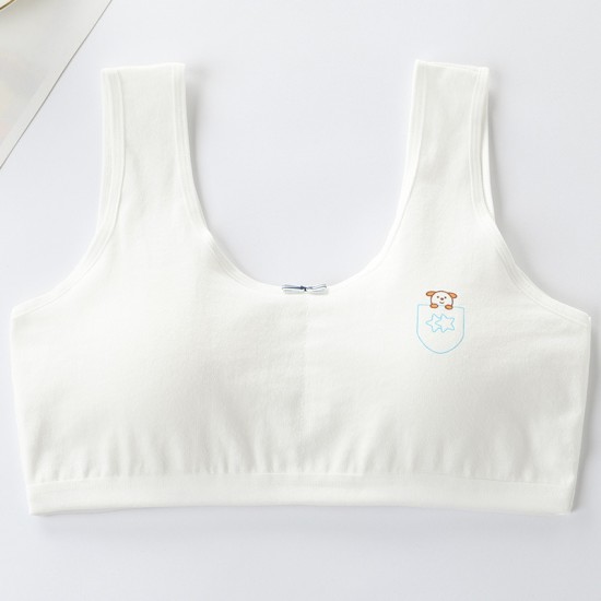Soft Cotton Printed Bra For Women - White