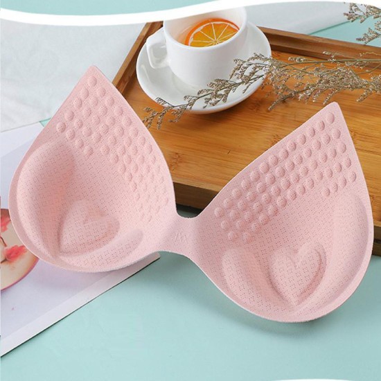 Soft Elastic Body-Fitted Sports Push Up Heart-Shaped Women Bra - Pink