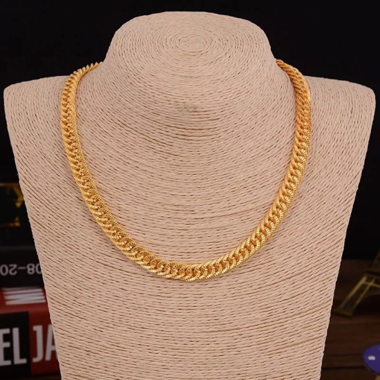 Solid Finish Stainless Steel Miami Cuban Link Chain Golden Solid Finish Stainless Steel Miami Cuban Link Chain Golden