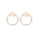 Square And Hoop Simple Fashion Popular Girl Lady Earrings Golden