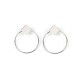 Square And Hoop Simple Fashion Popular Girl Lady Earrings Silver Square And Hoop Simple Fashion Popular Girl Lady Earrings Silver