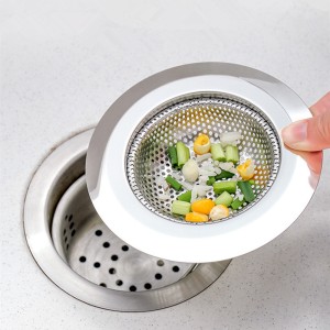 Stainless Steel Kitchen Sink Drain Strainer Basket Filter - Silver