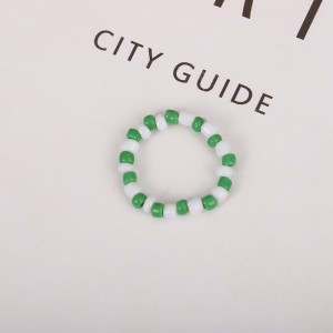 Summer Crystal Bead Rings Set For Women Bohemia Fresh Green White