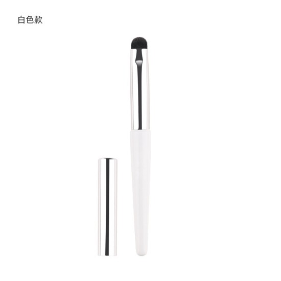 Synthetic Hair Make Up Lip Brush With Lid - White Synthetic Hair Make Up Lip Brush With Lid - White