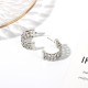 Trendy Hollow Zircon C Shape Hoop Earrings Charm Women Silver Trendy Hollow Zircon C Shape Hoop Earrings Charm Women Silver