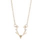 Women Deer Antler Christmas Gift Reindeer Pendant Necklace Gold Women Deer Antler Christmas Gift Reindeer Pendant Necklace Gold