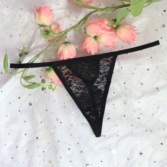 Women Lace Thong - Black Women Lace Thong - Black