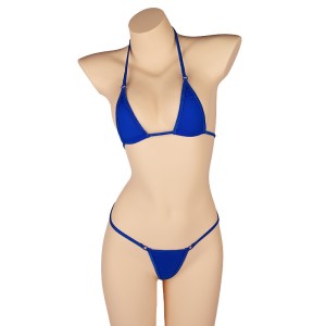 Women Micro Thong Underwear  Bra Micro Bikini Brazilian Blue