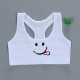 Women Sport Training Bra Cartoon Smiley - White Women Sport Training Bra Cartoon Smiley - White
