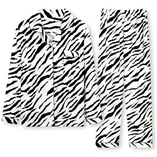 Zebra Printed Pajamas 2 Pcs Set For Women Sleepwear Homewear Nightwear Zebra Printed Pajamas 2 Pcs Set For Women Sleepwear Homewear Nightwear