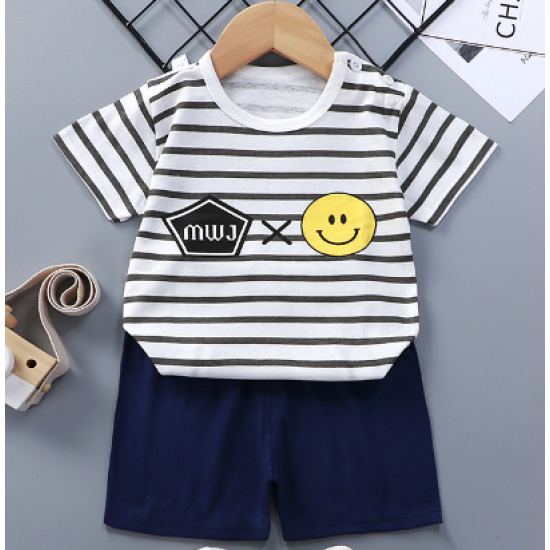 childrens short-sleeved t-shirt set summer New Born baby boys and girls T-shirt Matching Set